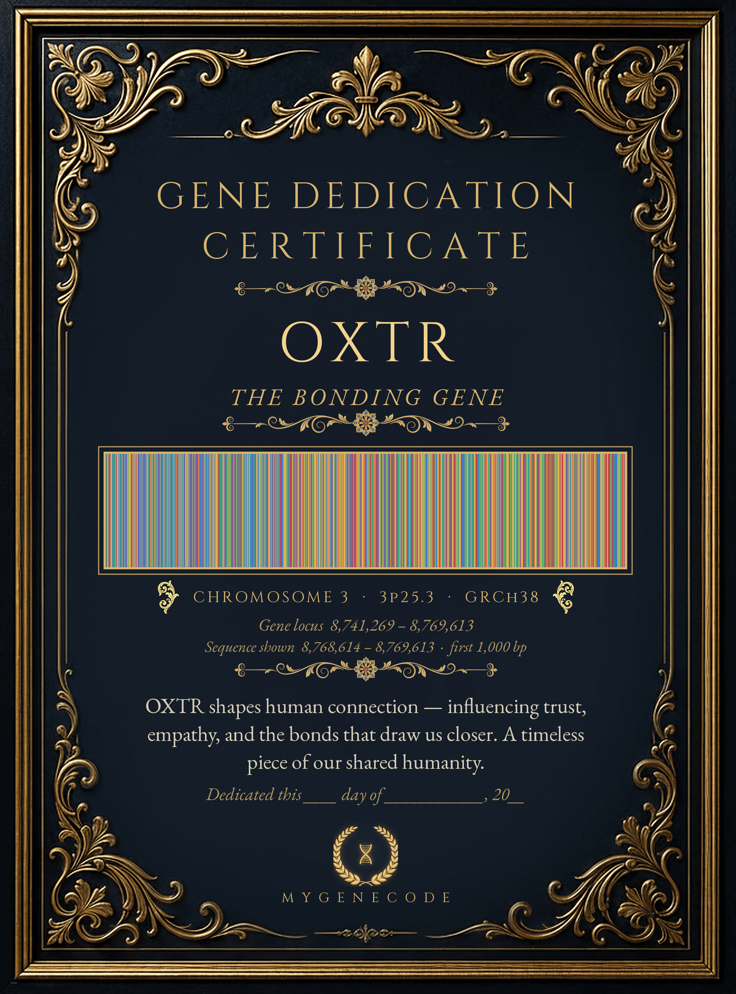 MyGeneCode Spectrum certificate edition