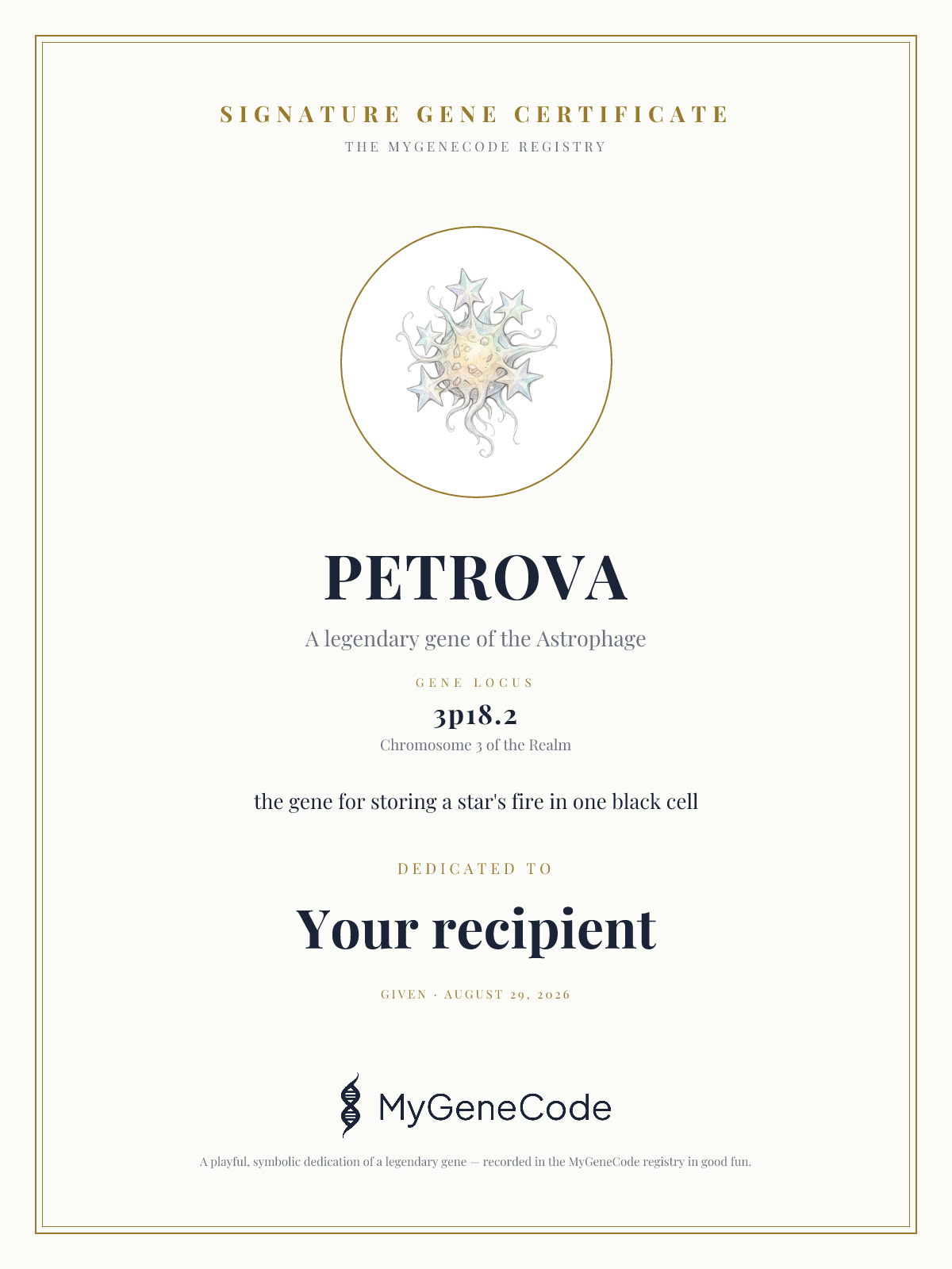 PETROVA gift certificate preview