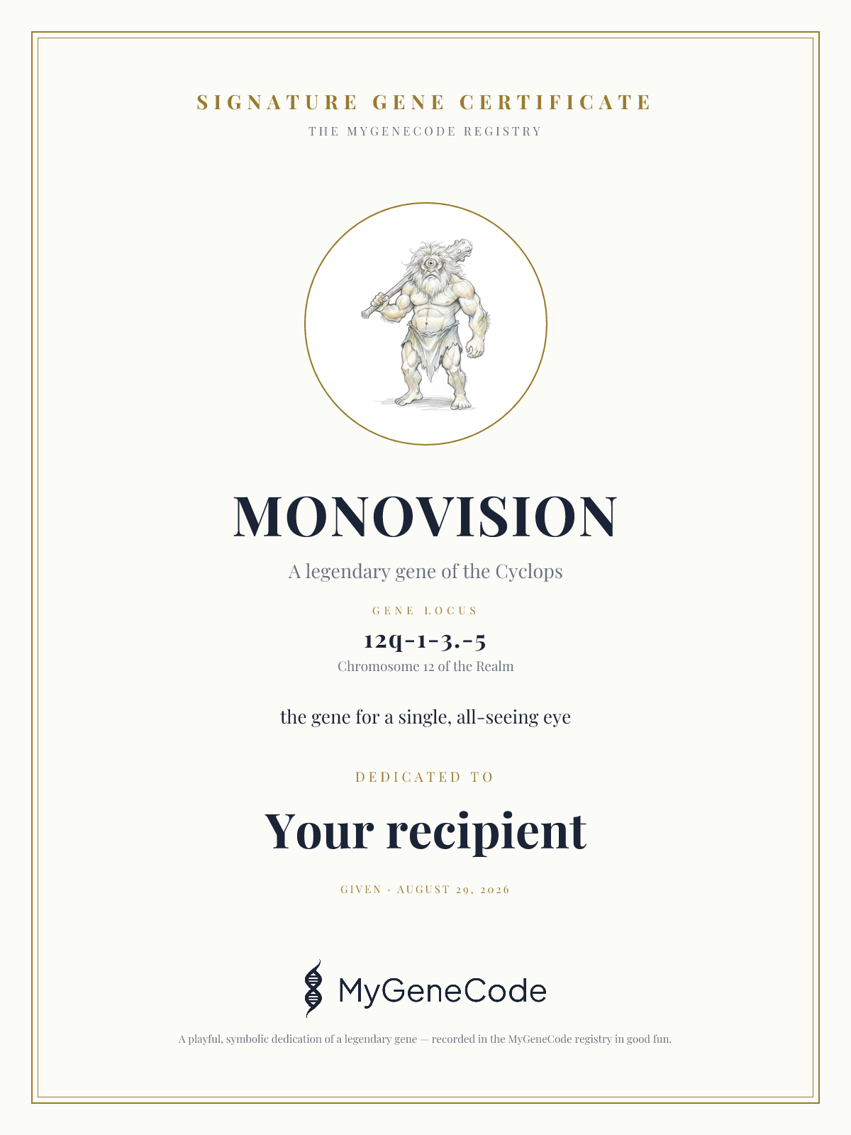 MONOVISION gift certificate preview