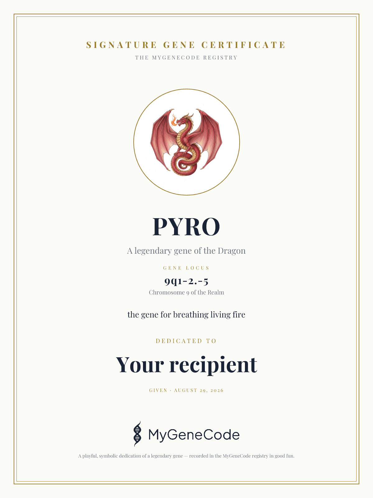 PYRO gift certificate preview