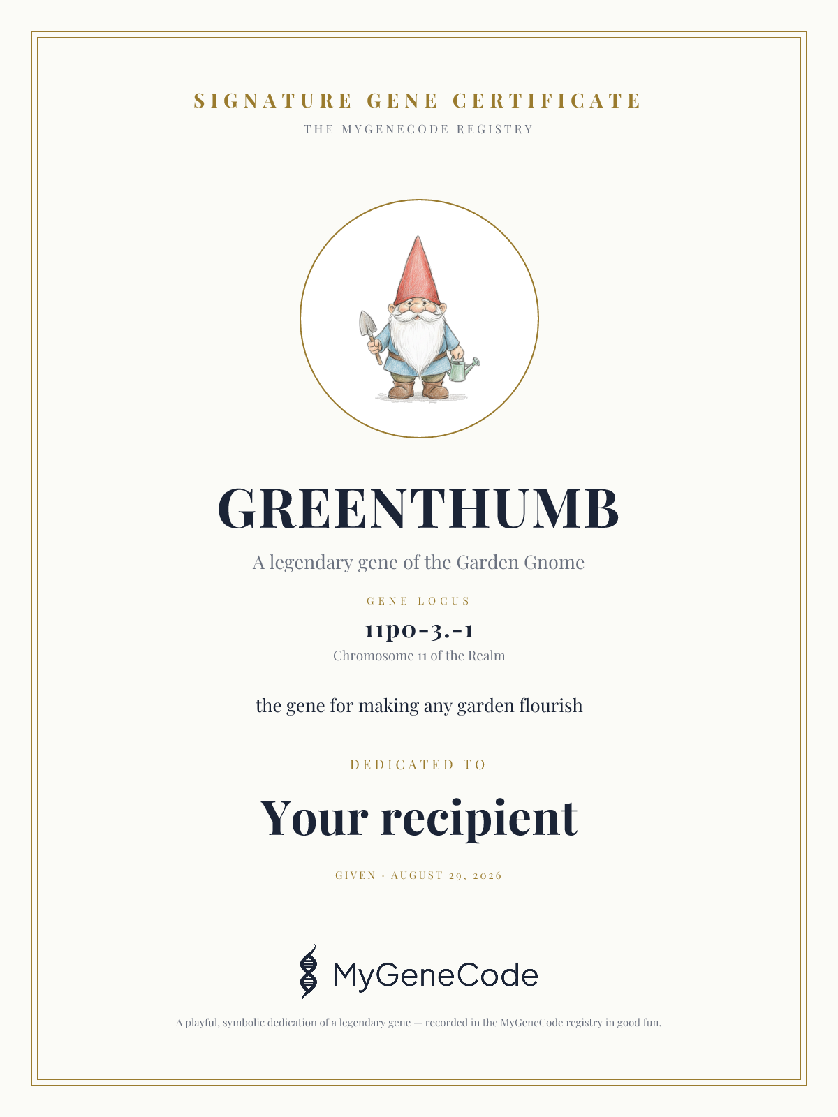 GREENTHUMB gift certificate preview