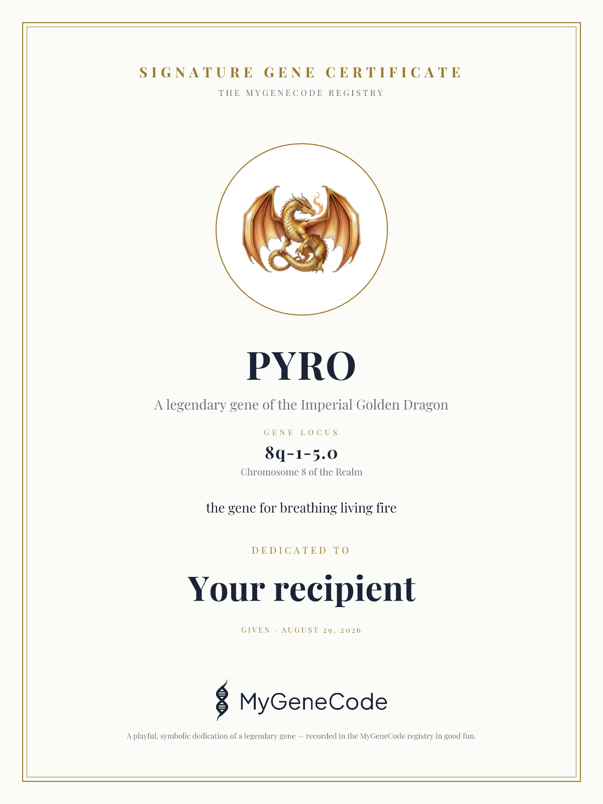 PYRO gift certificate preview