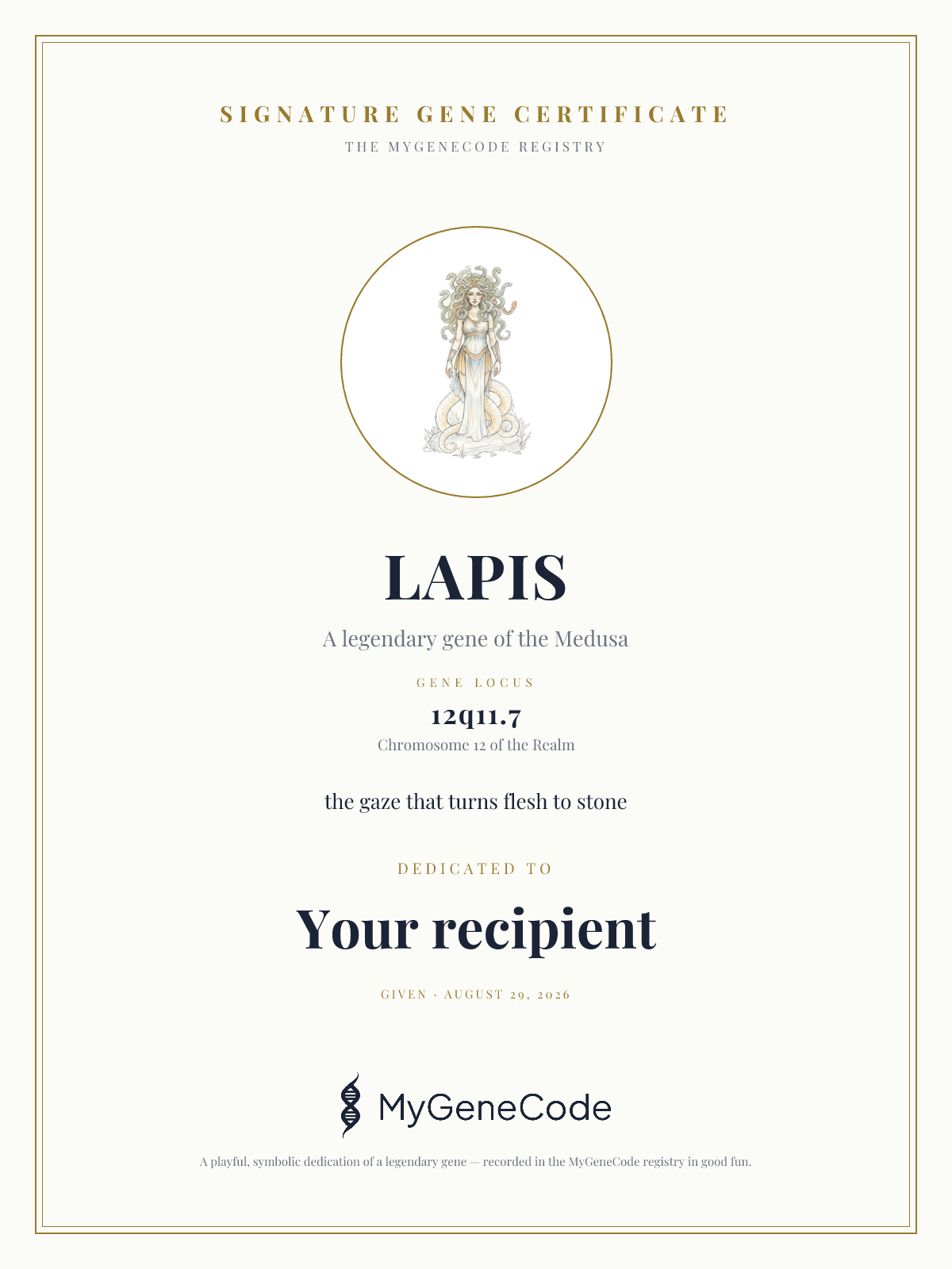 LAPIS gift certificate preview