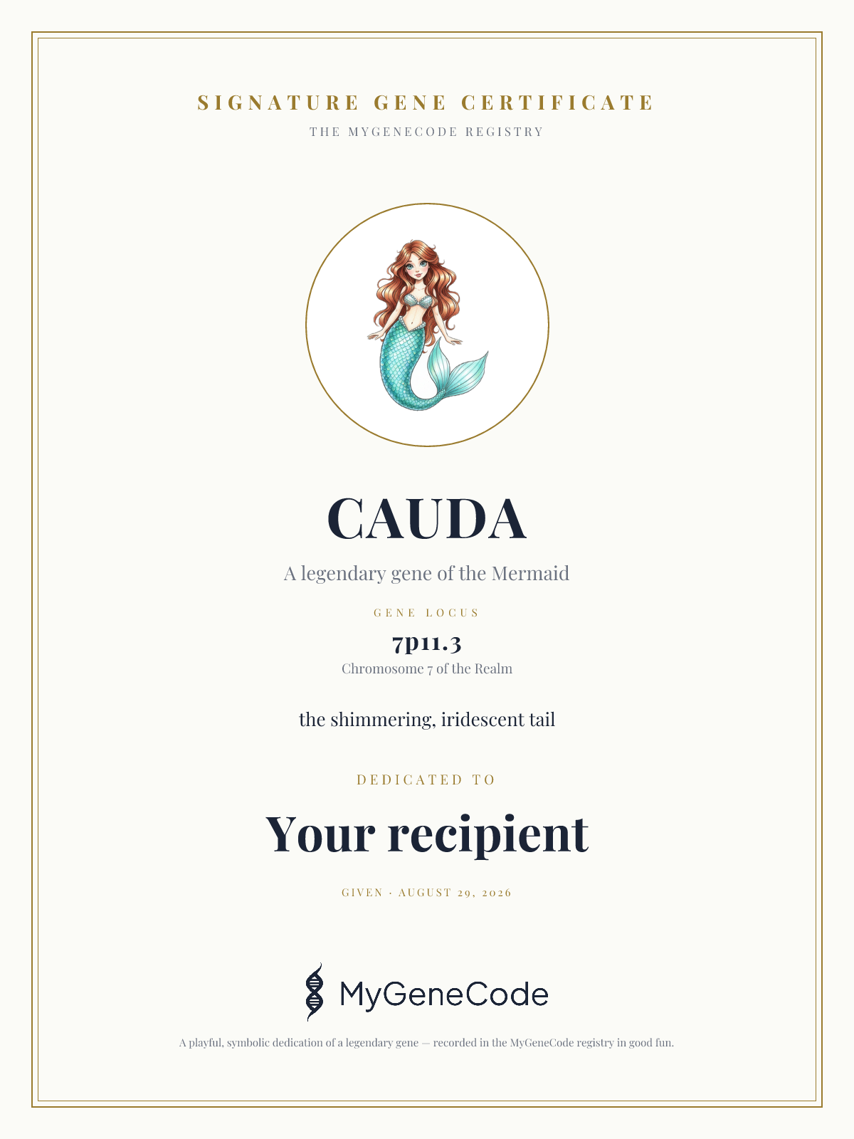 CAUDA gift certificate preview