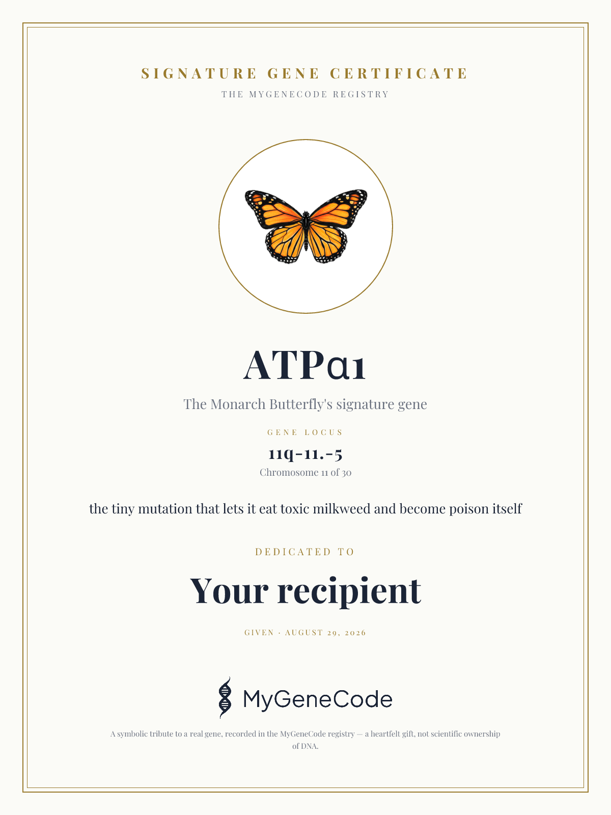 ATPα1 gift certificate preview